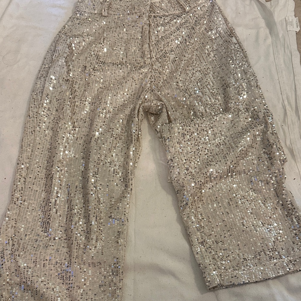 Sequin Wide-Leg Pants